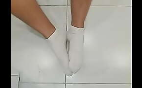Фетиш ножки в белых носках