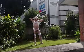 Sissyslutbecky strips in her garden 28 melody street mermaid waters email sissybecky69@gmail xxx video 