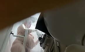Pregnant wife in RV shower