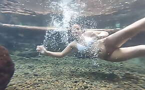 Swimming in a river Hot video cute