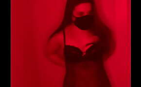 Ass Huntress's First Strip Tease with red lighting and lingerie