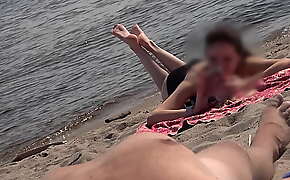 DICK FLASH ON BEACH - Little dick public flashing