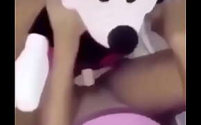 Girl masturbates with a Mickey Mouse plush