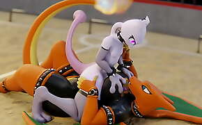 Mewtwo titfucking Charizard in the Arena