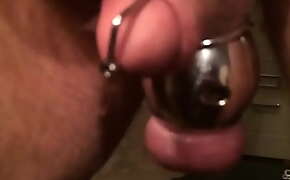 Chastity weighted balls and precum