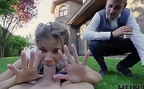 Rich man watches his wifey getting fucked by other man