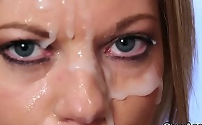 Spicy hottie gets sperm shot on her face gulping all the realm of possibilities