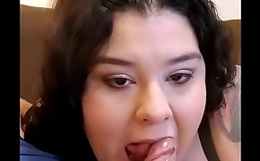BBW Latina deepthroats dick all the way nigh completion added to barely blinked