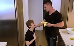 Banana Trick With Dad and son - GayDaddyTwink xxx tube video 