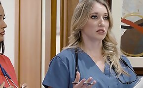 Girlsway Hot Rookie Nurse With Obese Knockers Has A Wet Pussy Formation With Her Superior