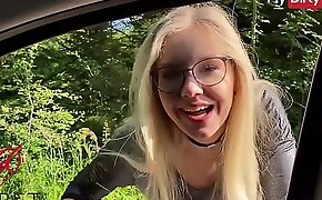 MyDirtyHobby - Cute blonde babe has her first outdoor fuck